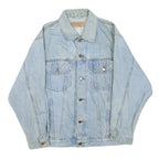 WRANGLER Mens Blue Denim Jacket S Cotton Blend Button Closure Classic Fit