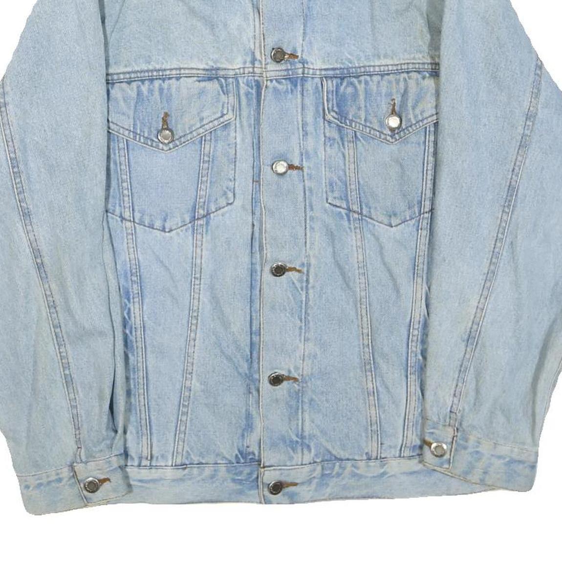 WRANGLER Mens Blue Denim Jacket S Cotton Blend Button Closure Classic Fit