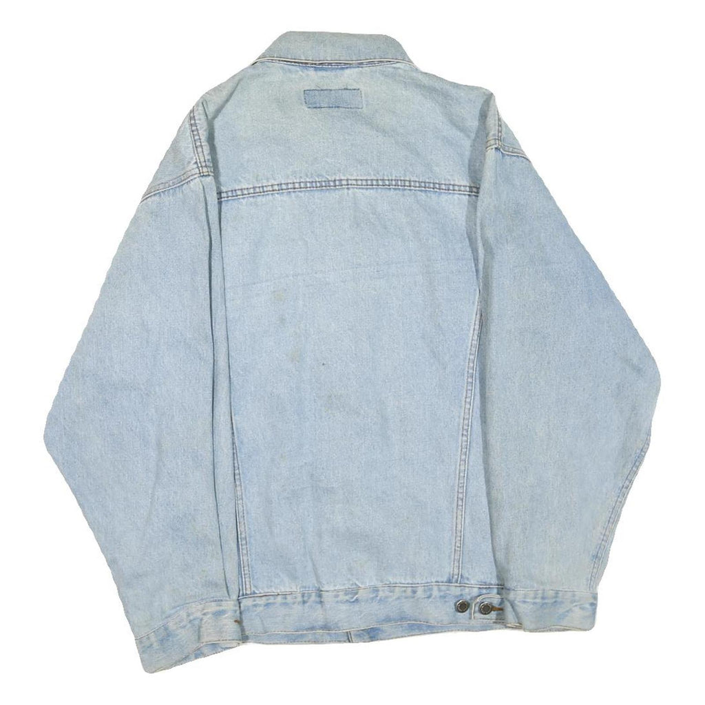 WRANGLER Mens Blue Denim Jacket S Cotton Blend Button Closure Classic Fit