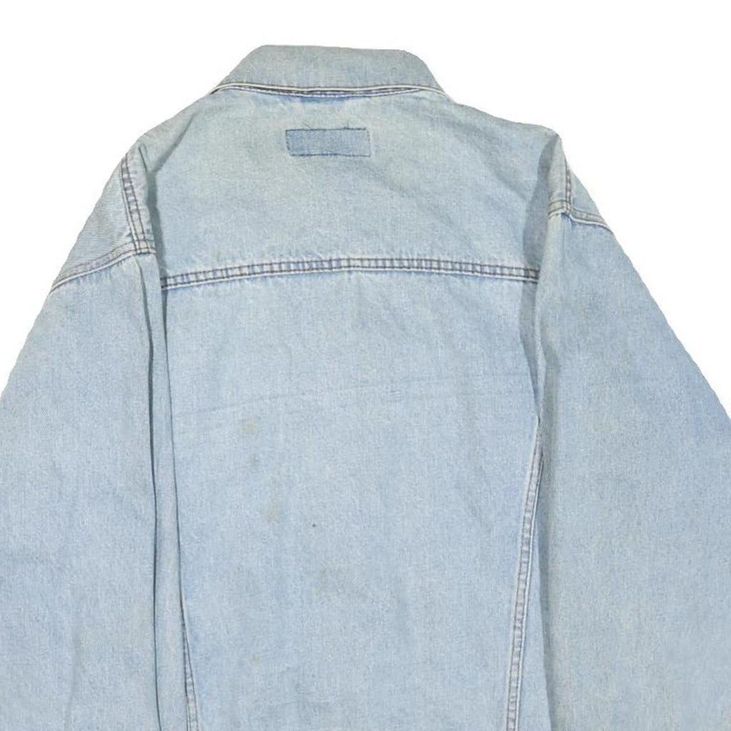 WRANGLER Mens Blue Denim Jacket S Cotton Blend Button Closure Classic Fit