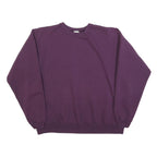 HANES Womens Purple Crew Neck XL Sweatshirt Cotton Blend Casual Pullover