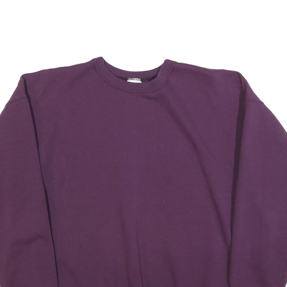 HANES Womens Purple Crew Neck XL Sweatshirt Cotton Blend Casual Pullover