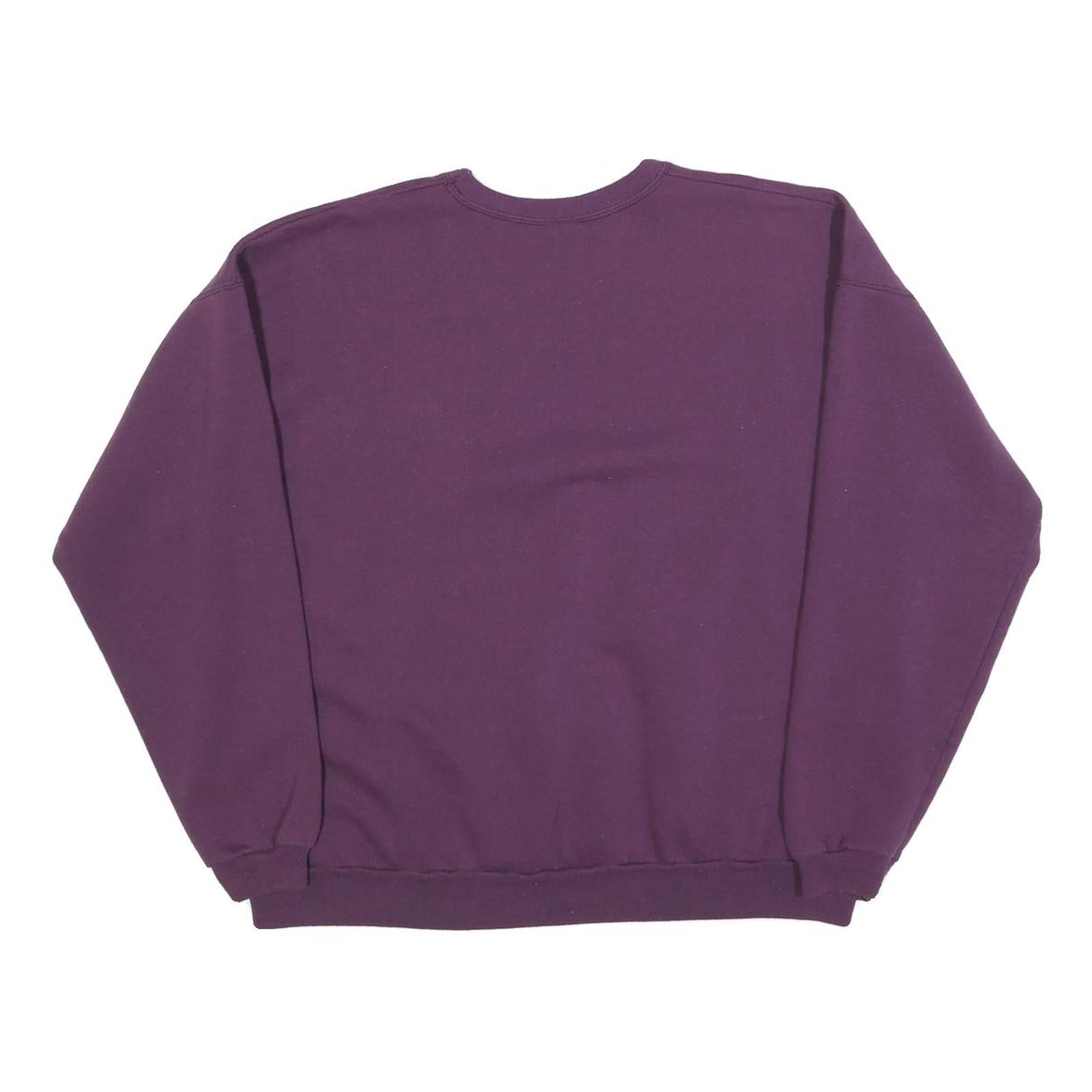 HANES Womens Purple Crew Neck XL Sweatshirt Cotton Blend Casual Pullover