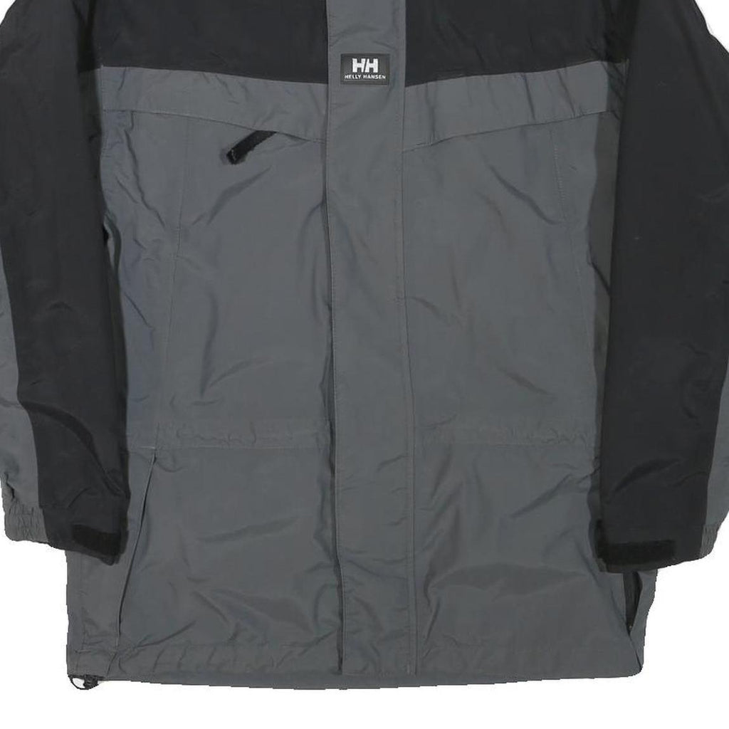 HELLY HANSEN Mens Black & Grey Outdoor Jacket XS Polyester Blend Plain Zip