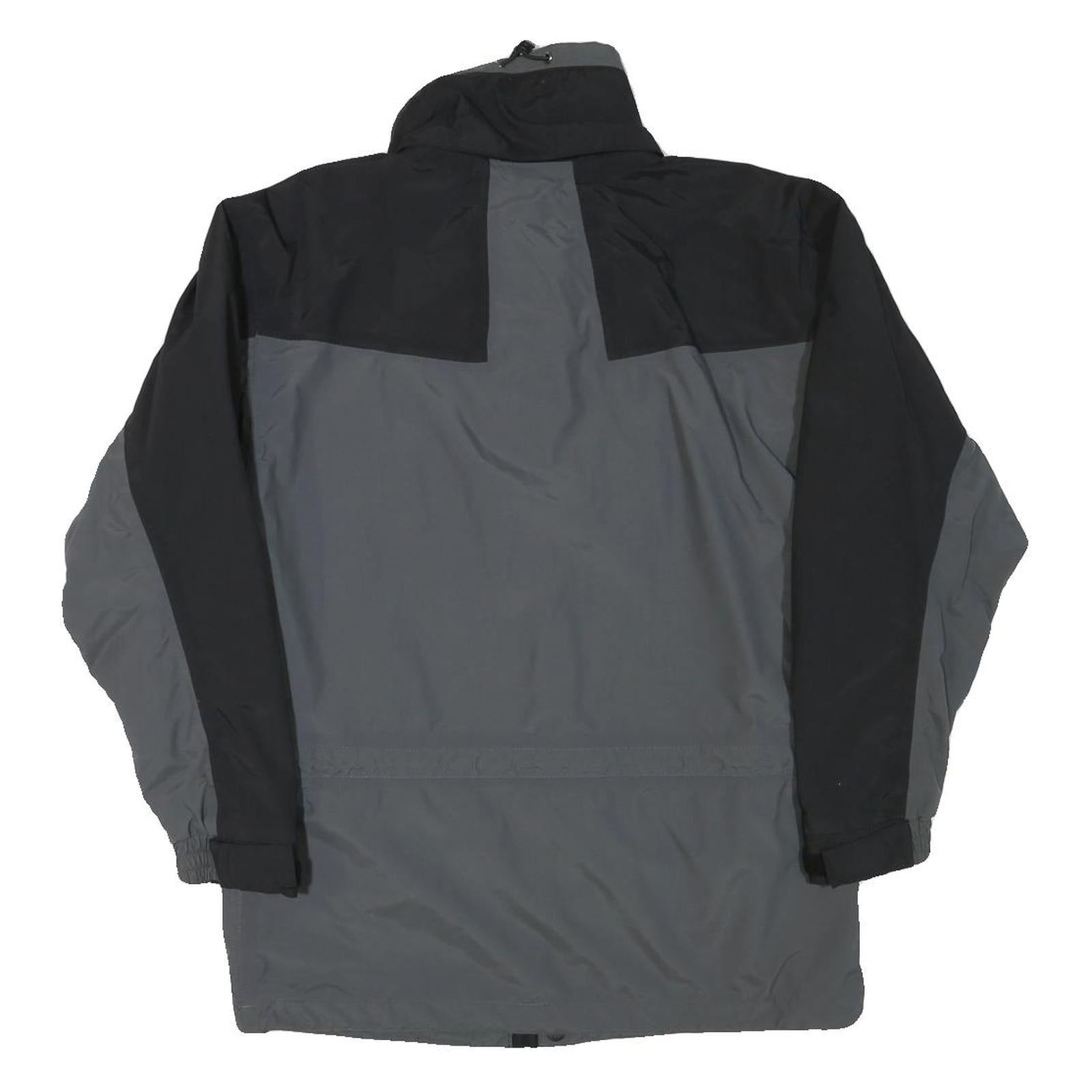 HELLY HANSEN Mens Black & Grey Outdoor Jacket XS Polyester Blend Plain Zip