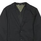 DIESEL Mens Black Wool Blend Classic Jacket M Woven Button Closure Tailored