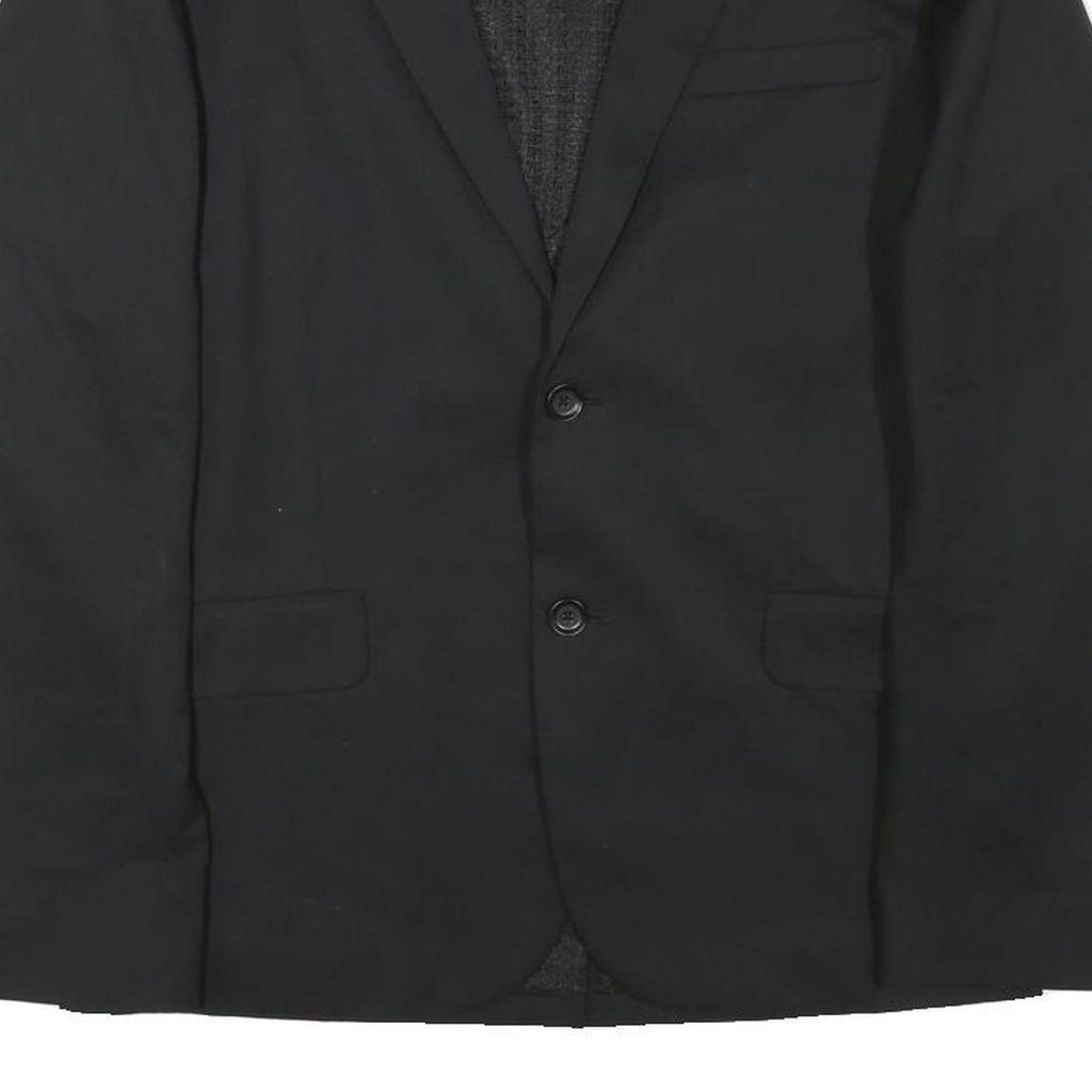 DIESEL Mens Black Wool Blend Classic Jacket M Woven Button Closure Tailored