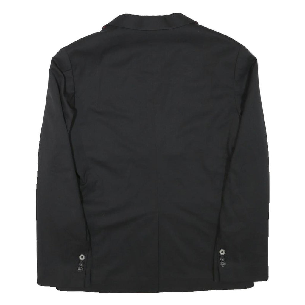 DIESEL Mens Black Wool Blend Classic Jacket M Woven Button Closure Tailored