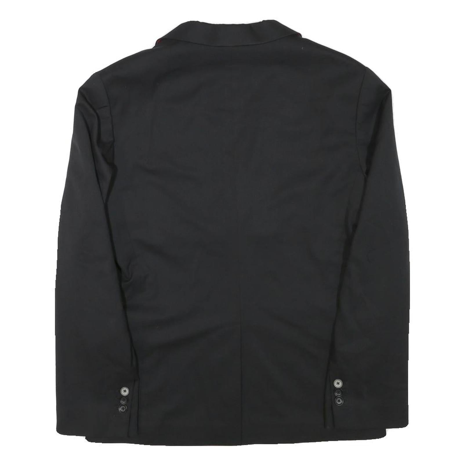 DIESEL Mens Black Wool Blend Classic Jacket M Woven Button Closure Tailored