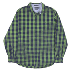 NAUTICA Mens Blue & Green Check Shirt L Classic Fit Button Down Cotton Blend