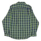 NAUTICA Mens Blue & Green Check Shirt L Classic Fit Button Down Cotton Blend