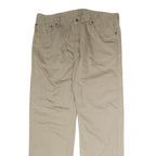 LEVI'S Mens Cotton Beige Regular Straight Trousers W40 L32 Classic Casual Zip