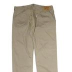 LEVI'S Mens Cotton Beige Regular Straight Trousers W40 L32 Classic Casual Zip