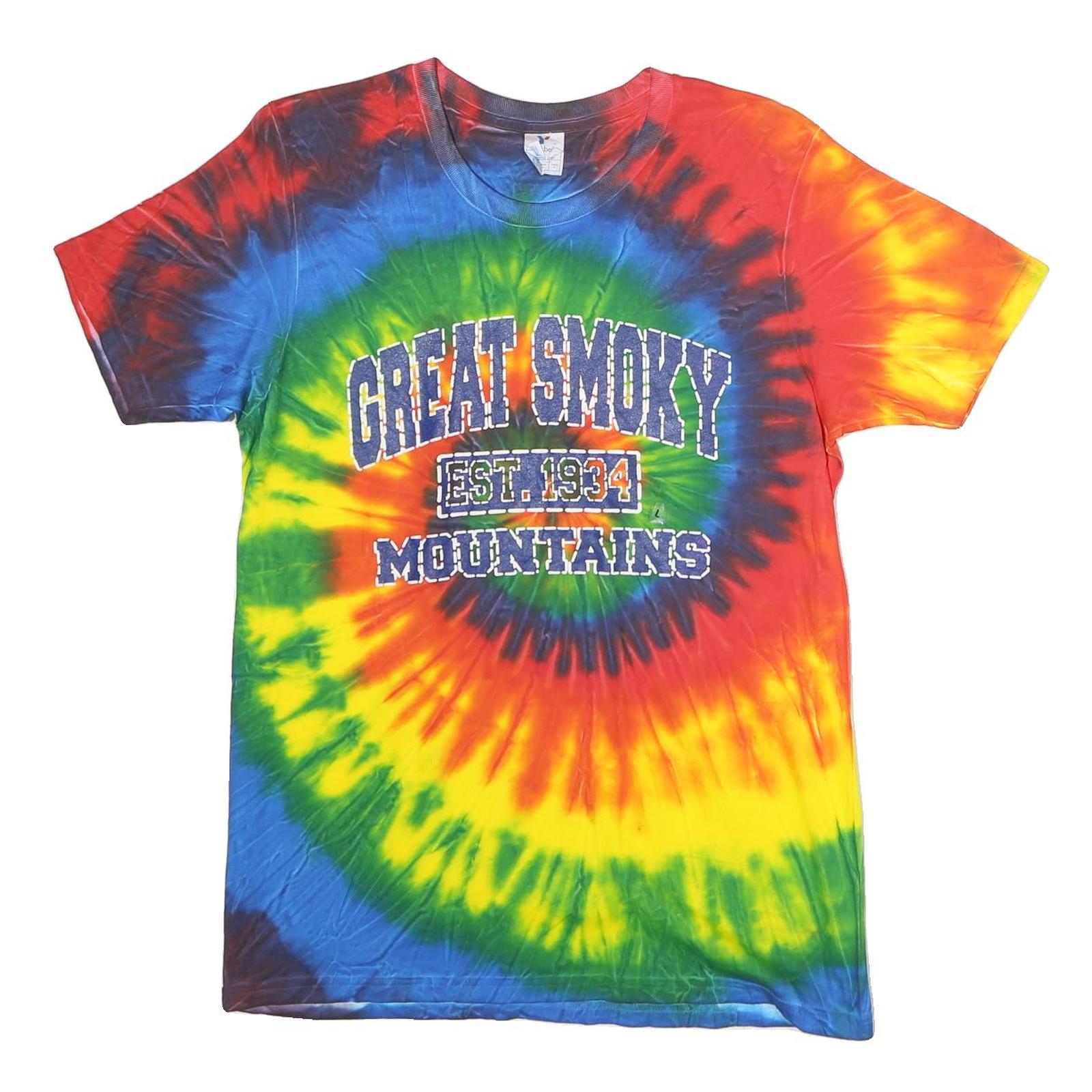 YAZBEK Mens Multicolour Tie Dye Cotton T-Shirt L Short Sleeve Crew Neck Great