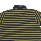 TOMMY HILFIGER Womens Navy & Yellow Striped Short Sleeve Polo Shirt XL Zip