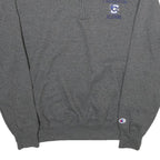 CHAMPION Mens Grey Creighton Alumni Quarter Zip Sweatshirt L Cotton Blend