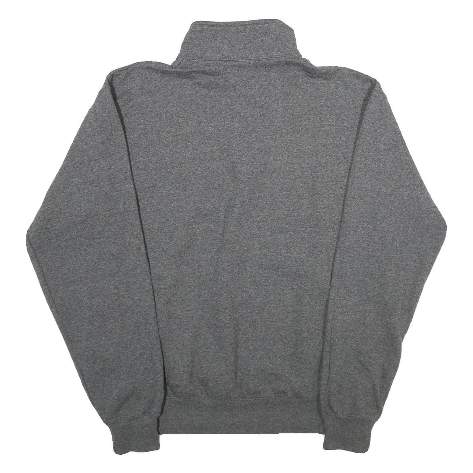 CHAMPION Mens Grey Creighton Alumni Quarter Zip Sweatshirt L Cotton Blend