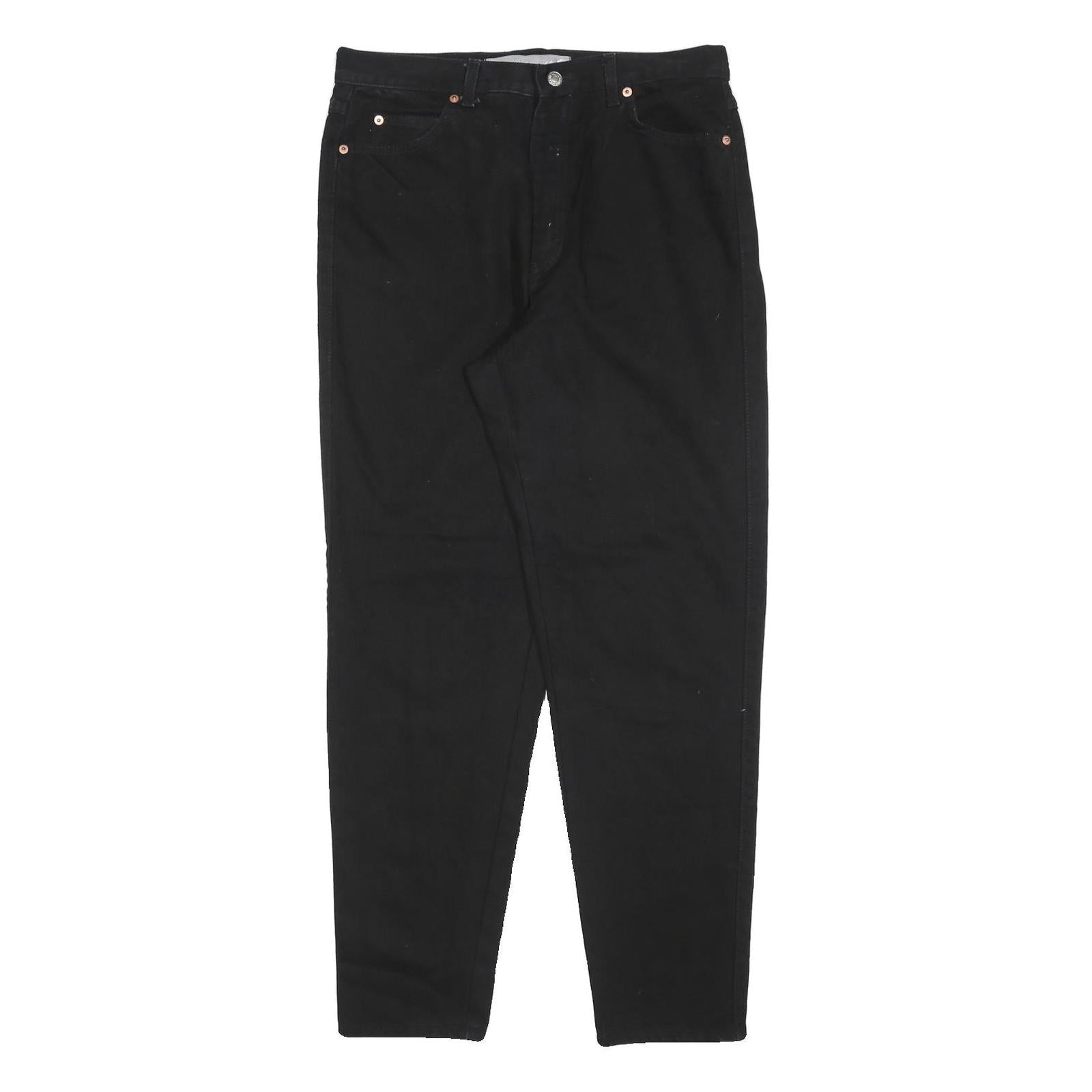 AUTHENTIC Womens Black Regular Fit Skinny Denim Woven Cotton Blend Jeans W32 L30