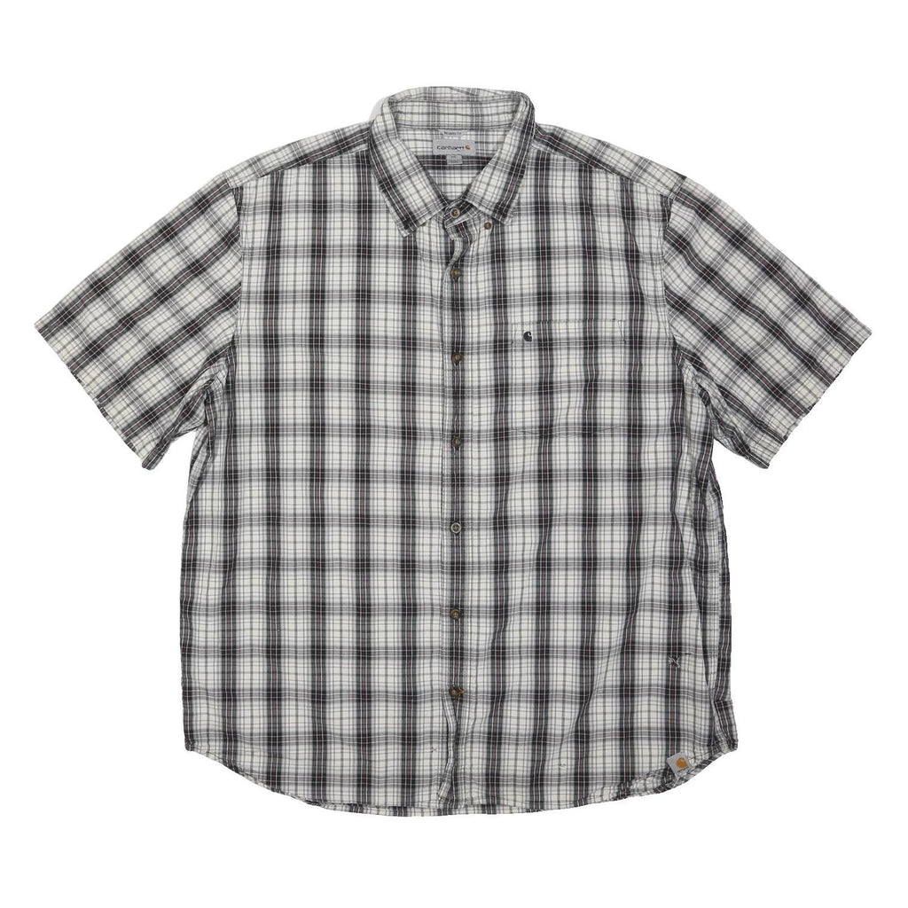 CARHARTT Mens Black & White Checked Shirt XL Button Down Cotton Blend Casual