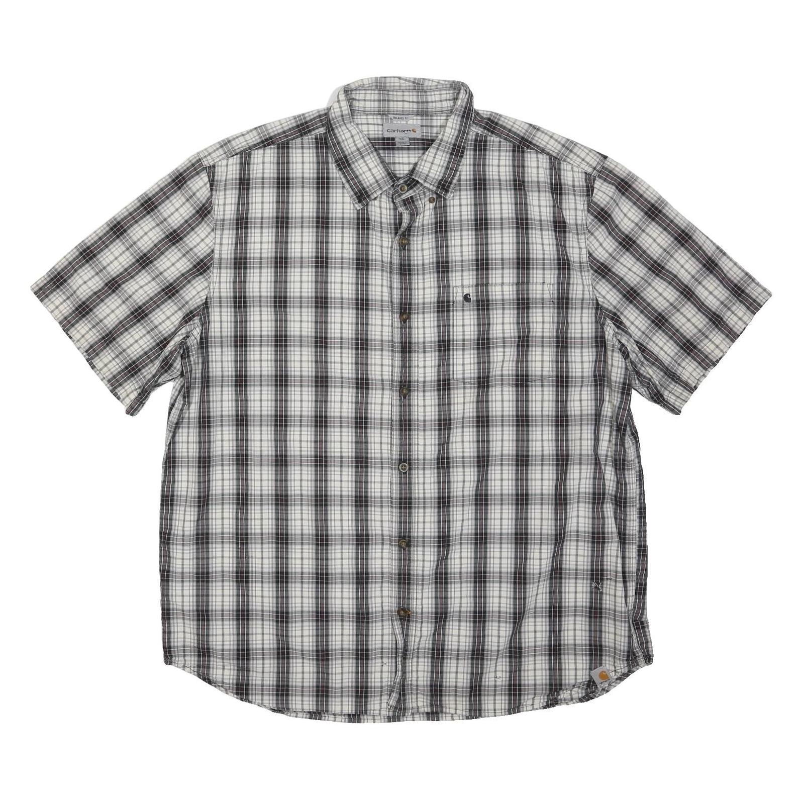 CARHARTT Mens Black & White Checked Shirt XL Button Down Cotton Blend Casual