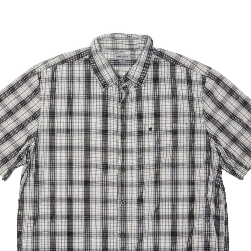 CARHARTT Mens Black & White Checked Shirt XL Button Down Cotton Blend Casual