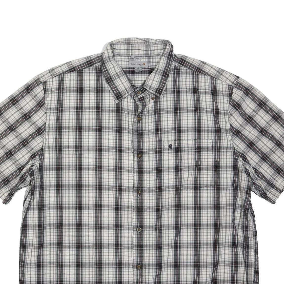 CARHARTT Mens Black & White Checked Shirt XL Button Down Cotton Blend Casual