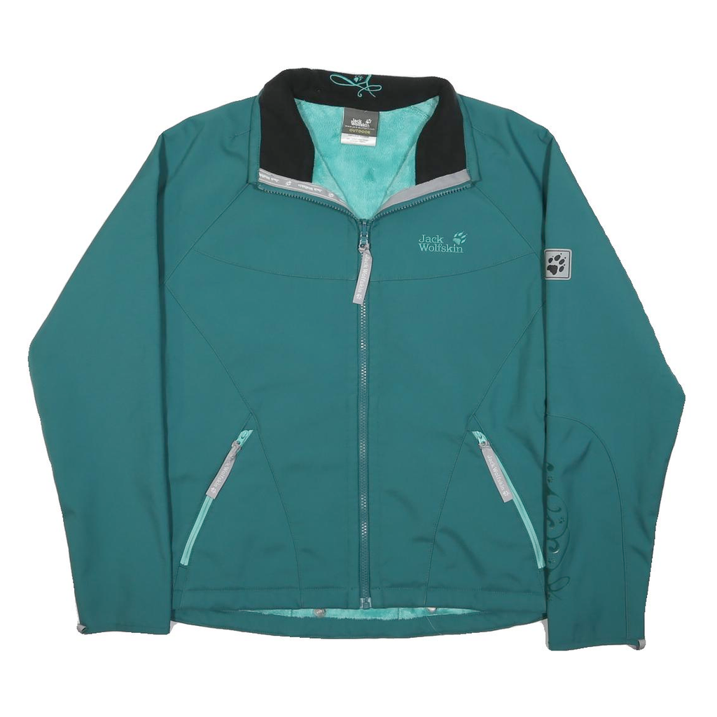 JACK WOLFSKIN Womens Green Softshell Jacket M Polyester Zip Outdoor Casual