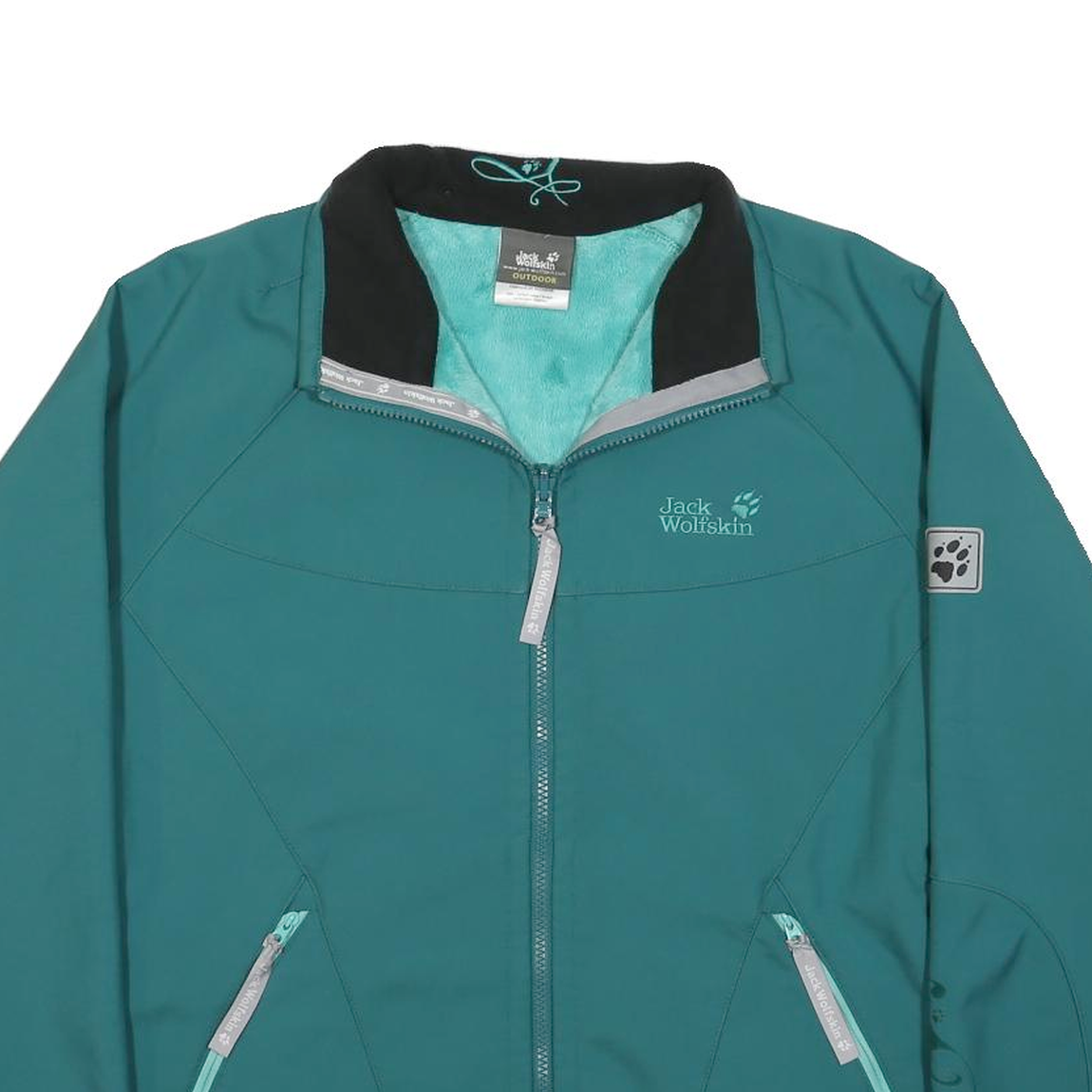 JACK WOLFSKIN Womens Green Softshell Jacket M Polyester Zip Outdoor Casual