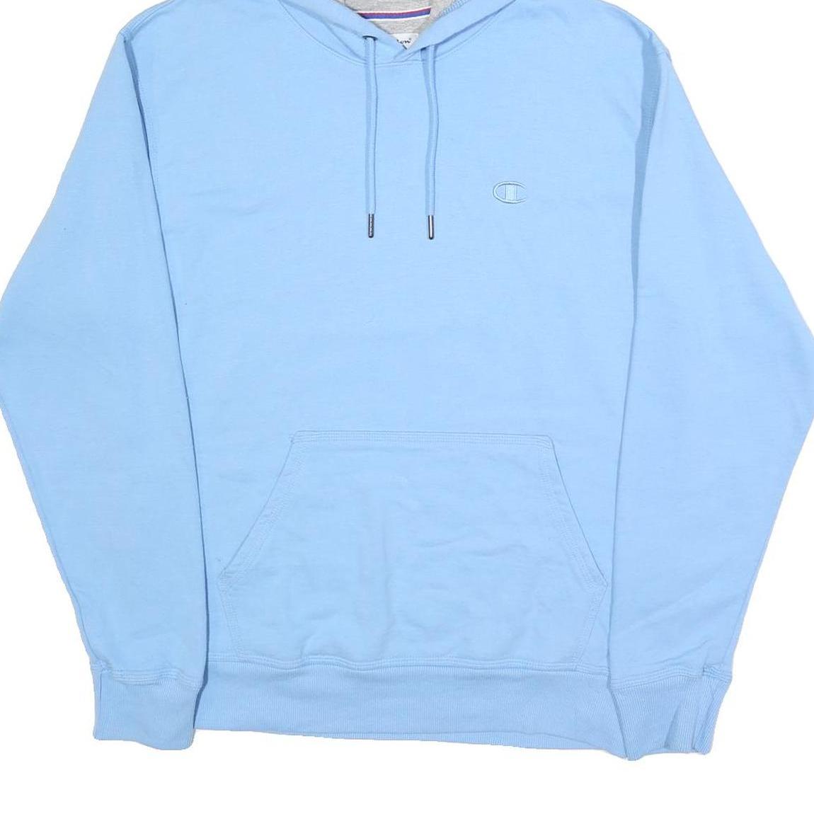 CHAMPION Mens Blue Pullover Hoodie M Cotton Blend Casual Streetwear