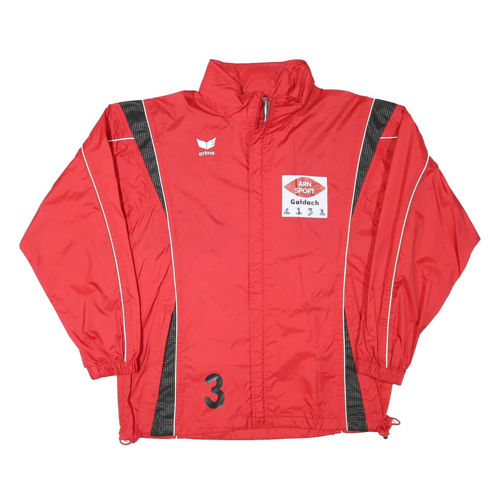 ERIMA Mens Red Black Zip Jacket L Polyester Blend Sportswear Logo