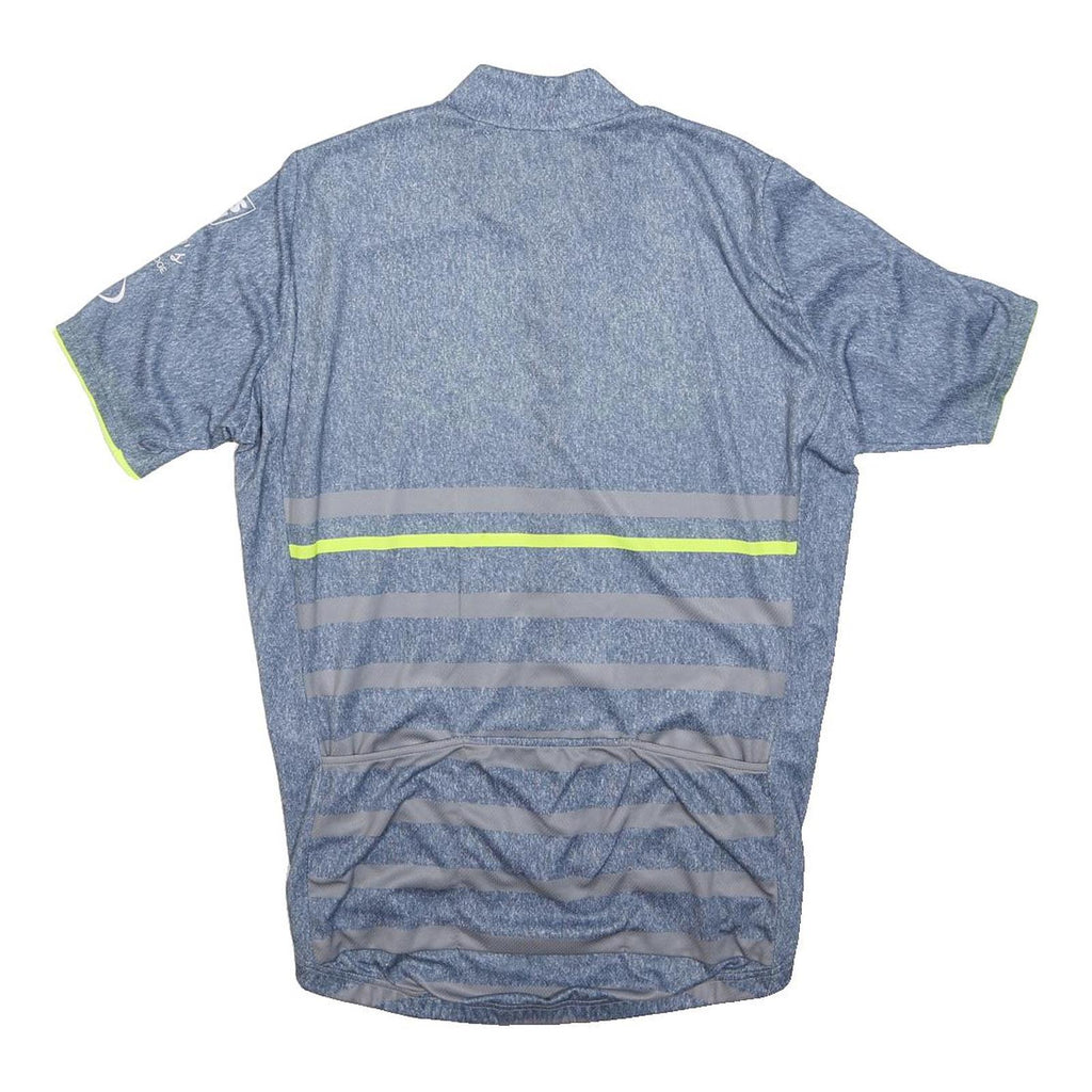 ODLO Womens Blue Cycling T-Shirt M Short Sleeve Crew Neck Reflective Stripes
