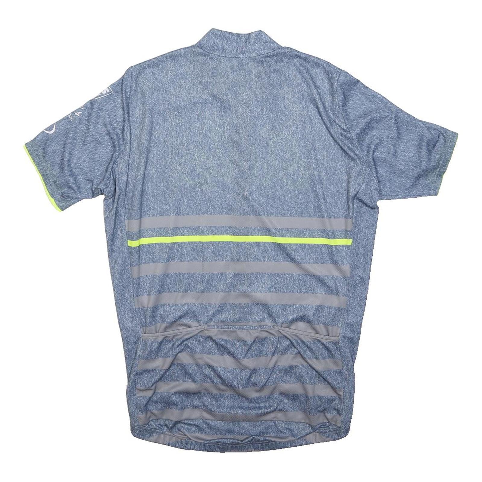 ODLO Womens Blue Cycling T-Shirt M Short Sleeve Crew Neck Reflective Stripes