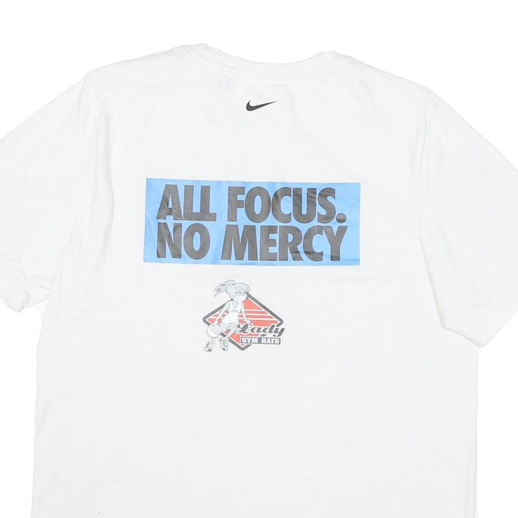 NIKE Mens White Cotton Blend Graphic T-Shirt M Short Sleeve Crew Neck