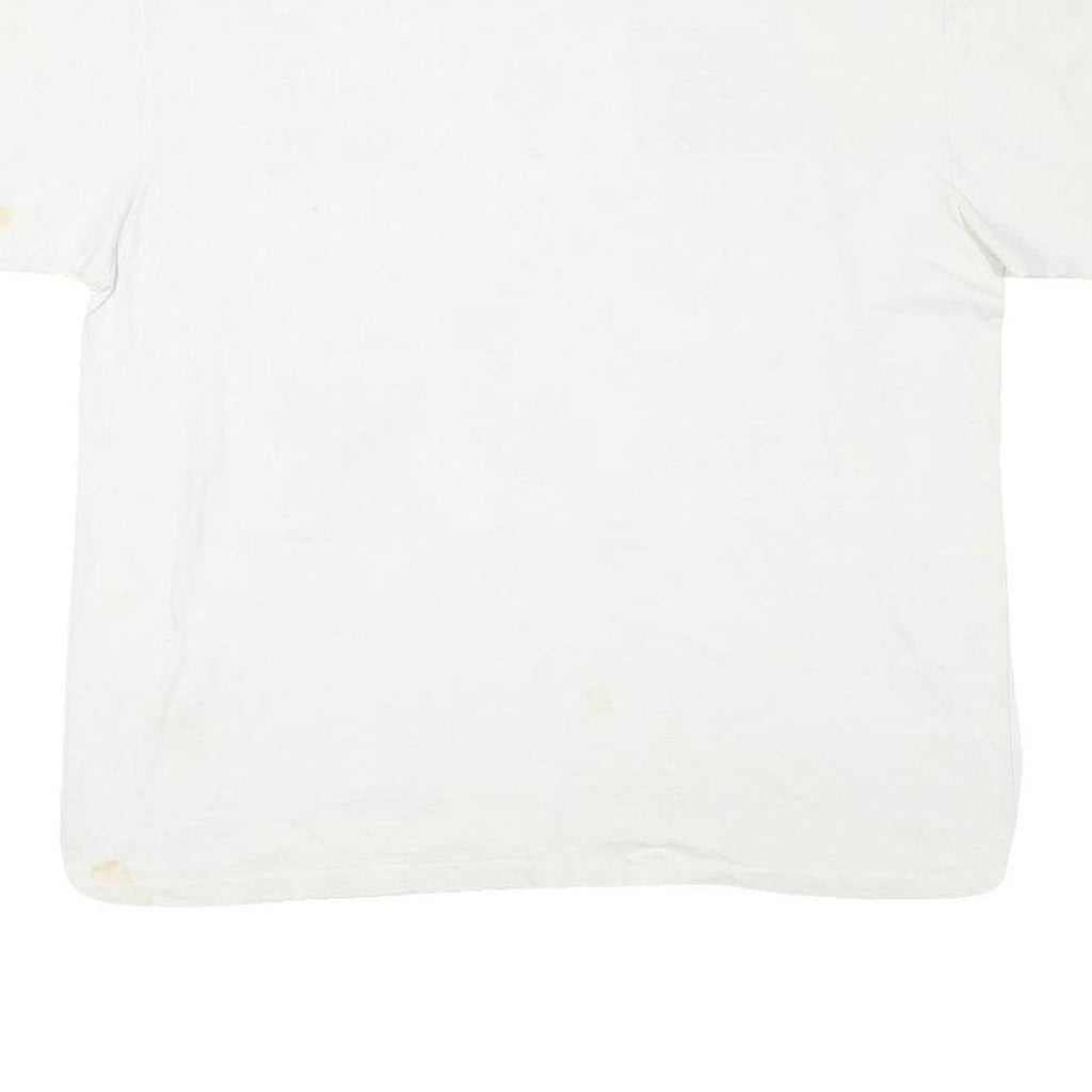 Womens White Cotton Blend Graphic T-Shirt L Short Sleeve Crew Neck Nautical