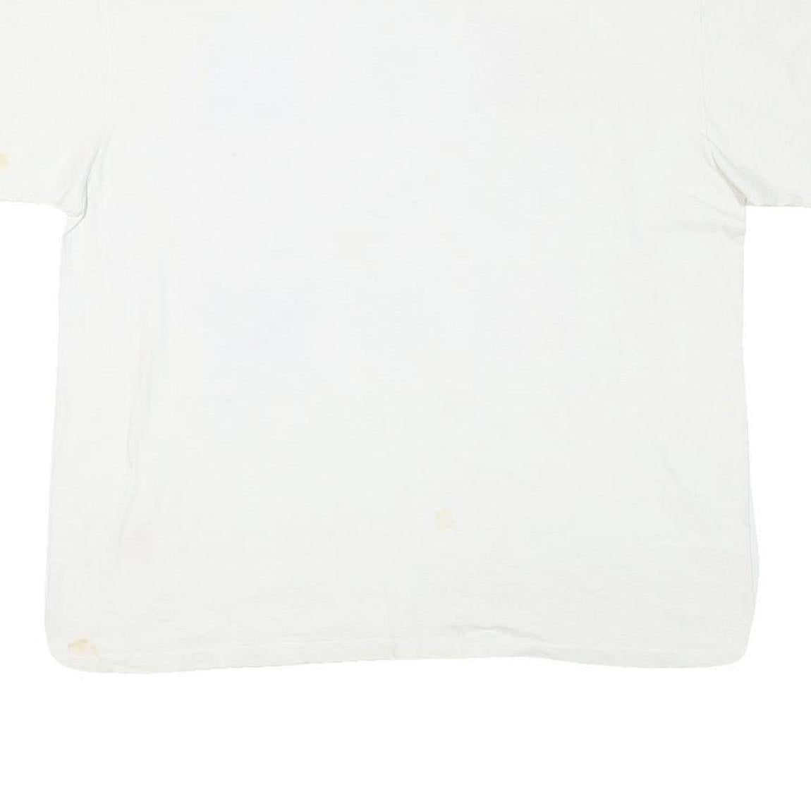 Womens White Cotton Blend Graphic T-Shirt L Short Sleeve Crew Neck Nautical