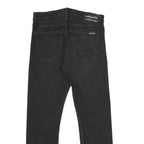 CALVIN KLEIN JEANS Mens Black Regular Fit Straight Denim W31 L32 Zip Cotton
