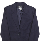 SAG HARBOR Womens Navy Blue Wool Button Jacket S Woven Classic Tailored Blazer