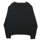 POLO RALPH LAUREN Mens Black Plain Cotton V-Neck Basic Knit Jumper XL