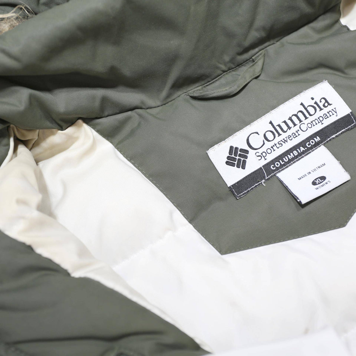 COLUMBIA Womens Green Zip Hooded Nylon Jacket XL Outdoor Winter Coat Parka Warm