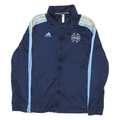 ADIDAS Womens Navy Blue & Light Blue Raiders Track Jacket M Polyester Blend Zip