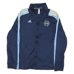 ADIDAS Womens Navy Blue & Light Blue Raiders Track Jacket M Polyester Blend Zip