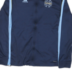 ADIDAS Womens Navy Blue & Light Blue Raiders Track Jacket M Polyester Blend Zip