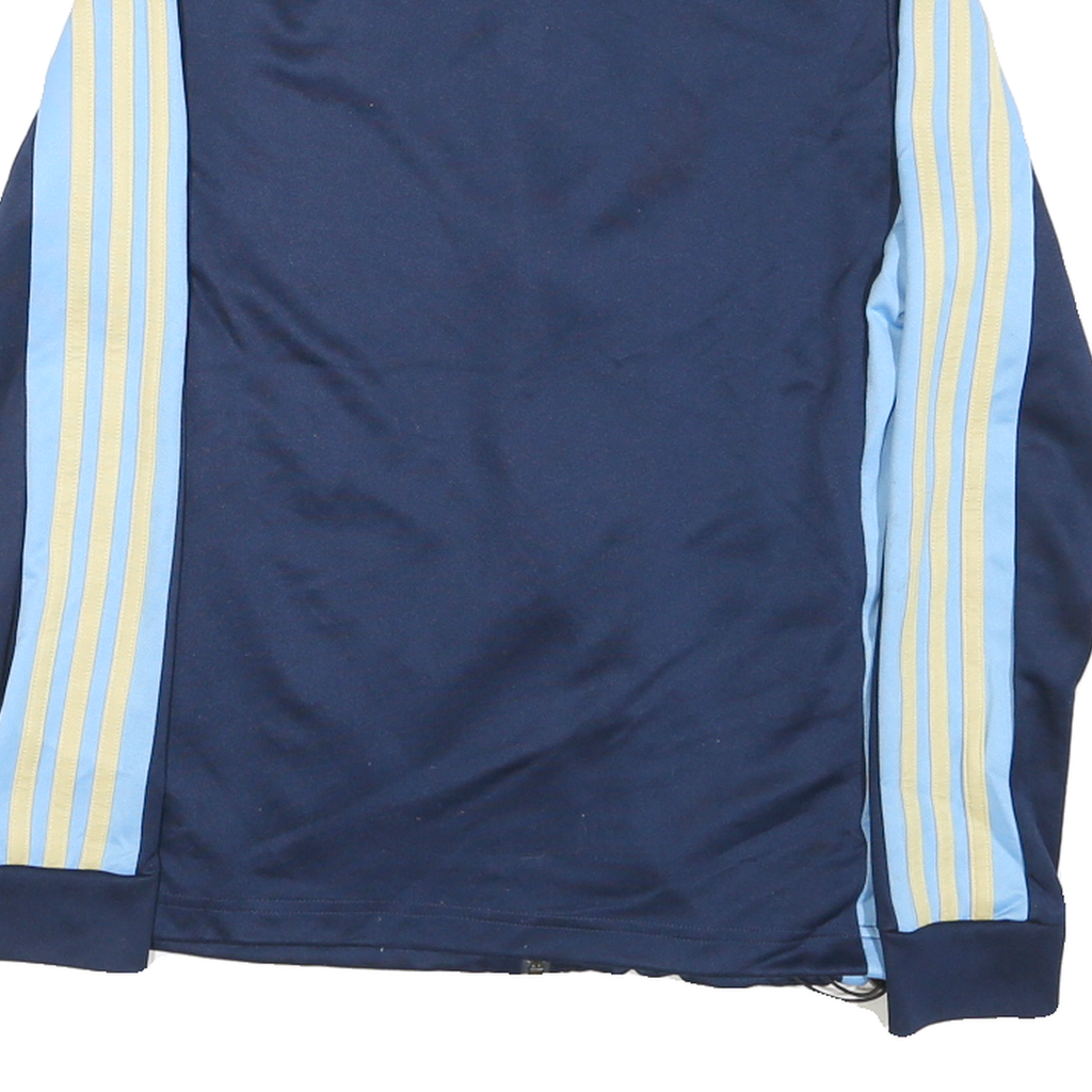 ADIDAS Womens Navy Blue & Light Blue Raiders Track Jacket M Polyester Blend Zip