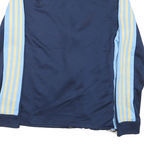 ADIDAS Womens Navy Blue & Light Blue Raiders Track Jacket M Polyester Blend Zip