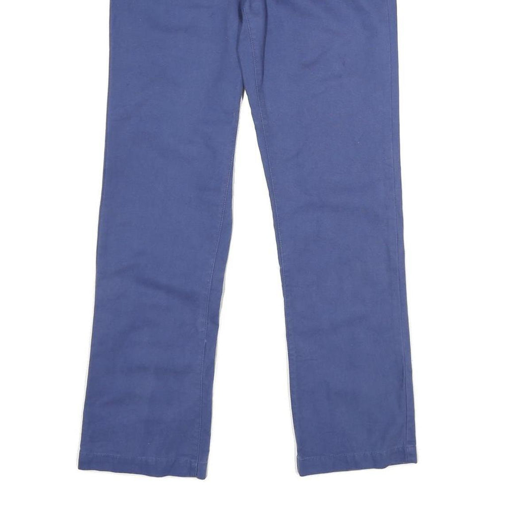 TOMMY HILFIGER Womens Cotton Blue Regular Straight Trousers W30 L30 Classic Zip