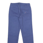 TOMMY HILFIGER Womens Cotton Blue Regular Straight Trousers W30 L30 Classic Zip