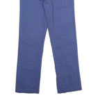 TOMMY HILFIGER Womens Cotton Blue Regular Straight Trousers W30 L30 Classic Zip
