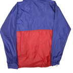 CHAMPION Mens Blue & Red Zip Up Hooded Windbreaker XL Polyester Blend