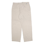 CHAPS Mens Cotton Beige Relaxed Straight Trousers W36 L32 Classic Zip Chino