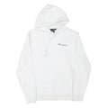 CHAMPION Mens White Pullover Hoodie S Classic Logo Cotton Blend Drawstring